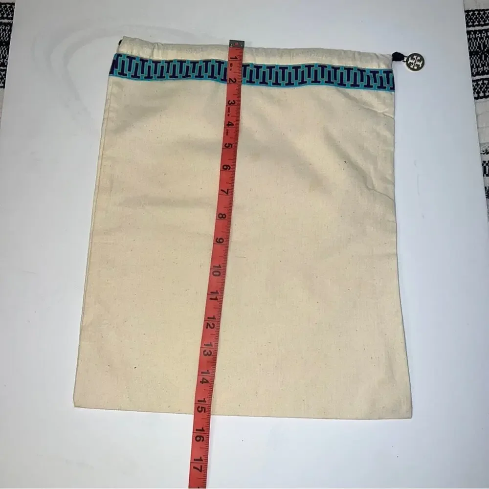 Authentic Tory Burch Dust Bag | Drawstring Purse Storage 12x15 | Logo Charm